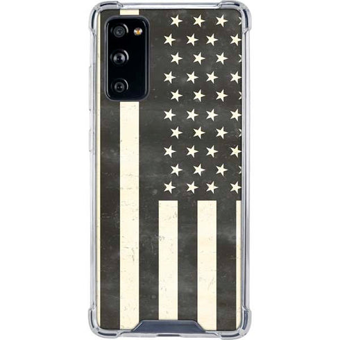 Black & White USA Flag Galaxy S20 FE Clear Case