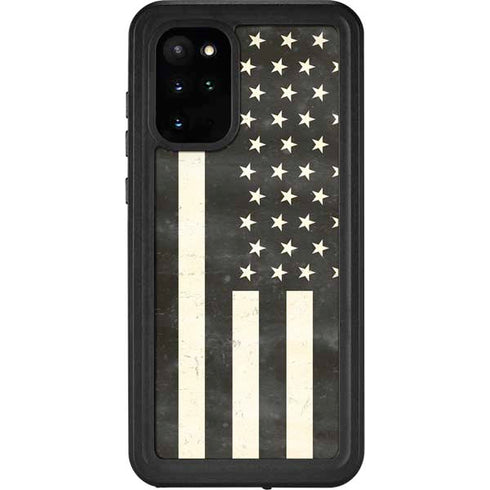 Black & White USA Flag Galaxy S20 Plus Waterproof Case