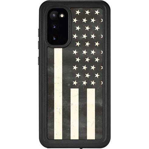Black & White USA Flag Galaxy S20 Waterproof Case