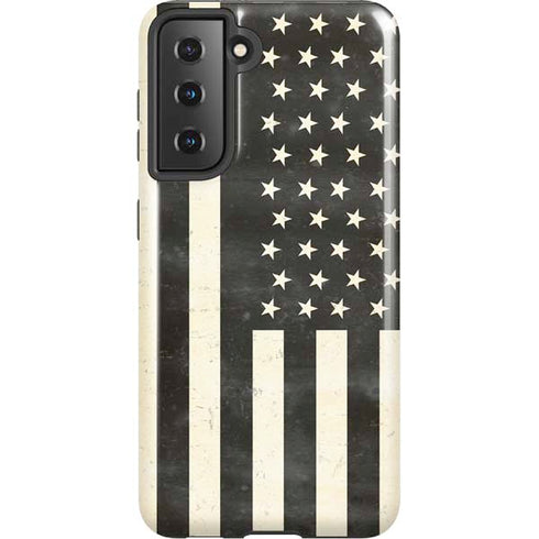 Black & White USA Flag Galaxy S21 5G Pro Case