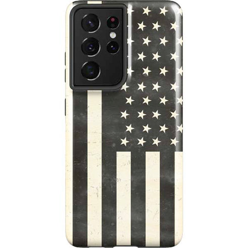 Black & White USA Flag Galaxy S21 Ultra 5G Pro Case