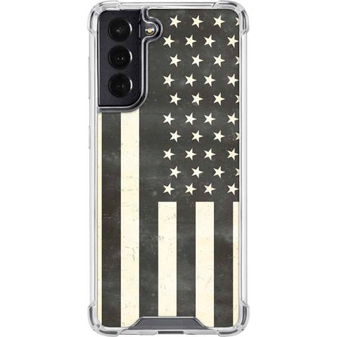 Black & White USA Flag Galaxy S22 Clear Case