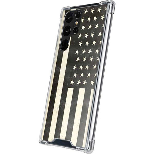 Black & White USA Flag Galaxy S22 Ultra Clear Case