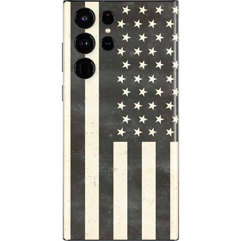 Black & White USA Flag Galaxy S22 Ultra Skin