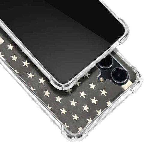 Black & White USA Flag Galaxy S23 FE Clear Case