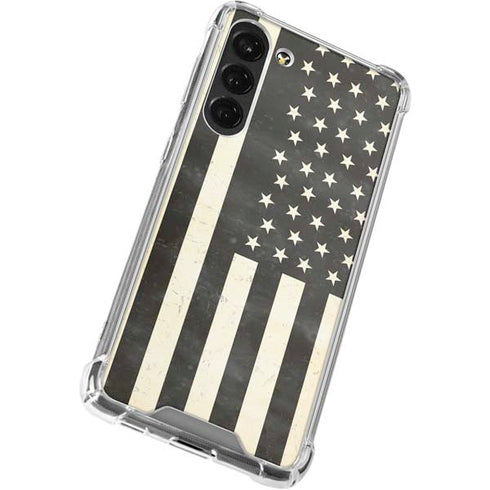 Black & White USA Flag Galaxy S23 Plus Clear Case