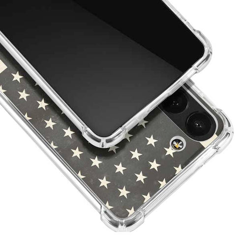 Black & White USA Flag Galaxy S23 Plus Clear Case