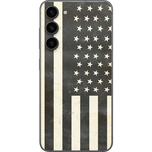 Black & White USA Flag Galaxy S23 Plus Skin