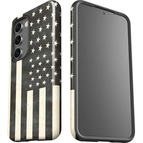 Black & White USA Flag Galaxy S23 Pro Case