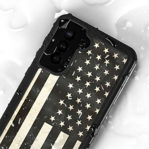 Black & White USA Flag Galaxy S23 Waterproof Case