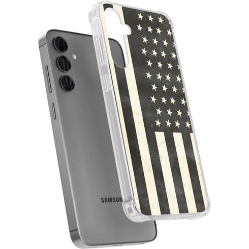 Black & White USA Flag Galaxy S24 Plus Clear Case