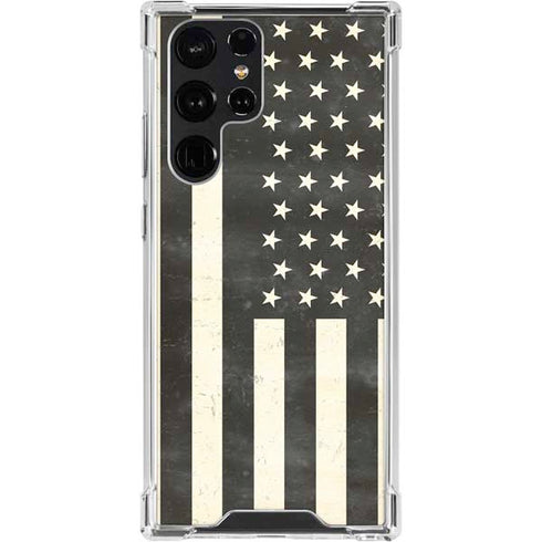 Black & White USA Flag Galaxy S24 Ultra Clear Case
