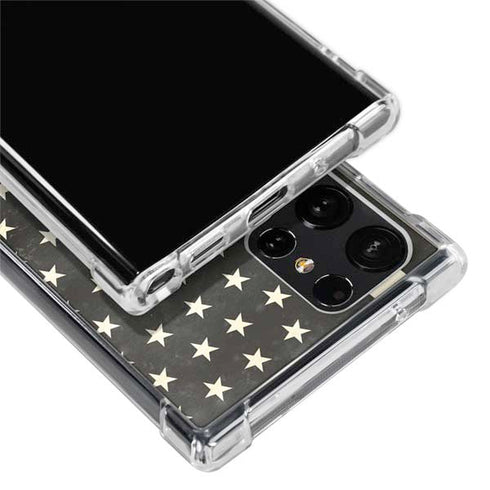 Black & White USA Flag Galaxy S24 Ultra Clear Case