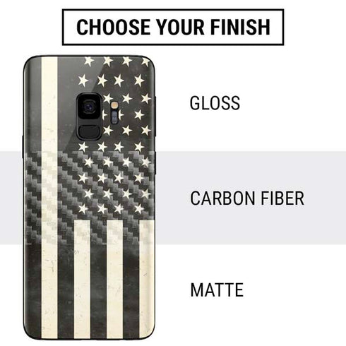 Black & White USA Flag Galaxy S9 Skin