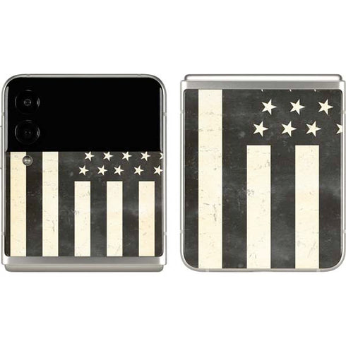 Black & White USA Flag Galaxy Z Flip3 5G Skin