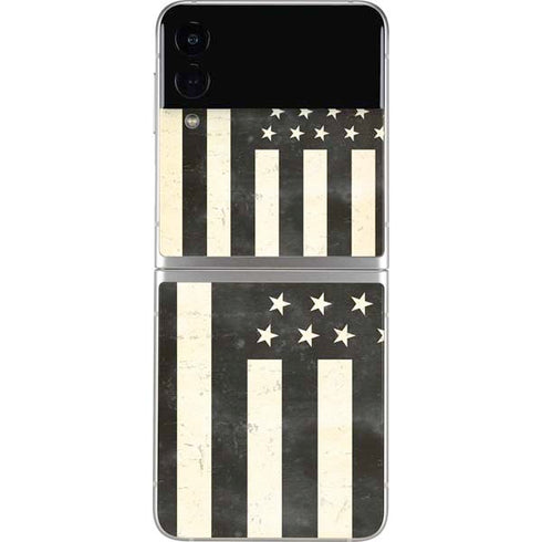 Black & White USA Flag Galaxy Z Flip3 5G Skin