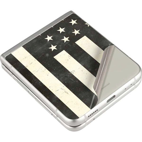 Black & White USA Flag Galaxy Z Flip3 5G Skin