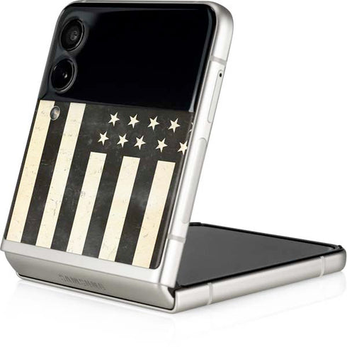 Black & White USA Flag Galaxy Z Flip3 5G Skin