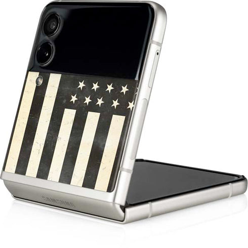 Black & White USA Flag Galaxy Z Flip4 5G Skin