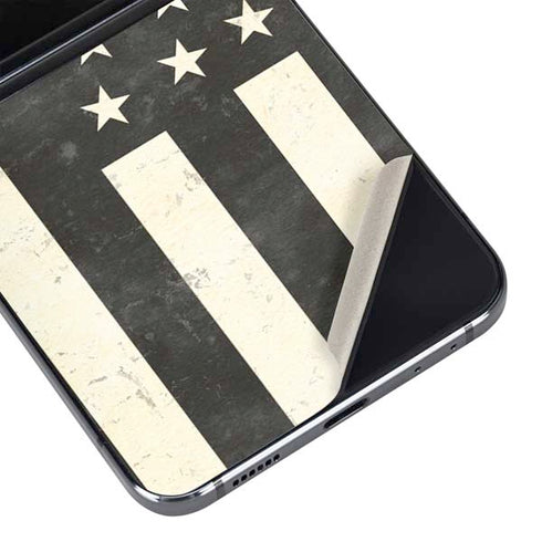 Black & White USA Flag Galaxy Z Flip5 5G Skin