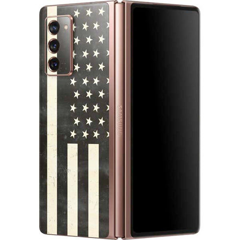Black & White USA Flag Galaxy Z Fold2 5G Skin
