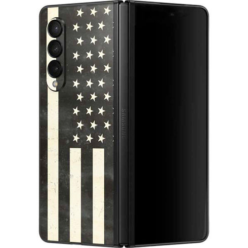 Black & White USA Flag Galaxy Z Fold3 5G Skin