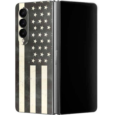 Black & White USA Flag Galaxy Z Fold4 5G Skin
