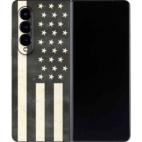 Black & White USA Flag Galaxy Z Fold4 5G Skin