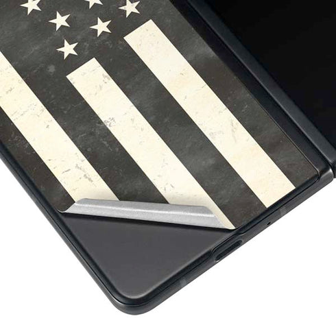 Black & White USA Flag Galaxy Z Fold4 5G Skin