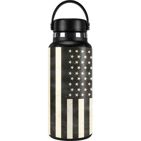 Black & White USA Flag Hydro Flask 32oz Wide Mouth Skin