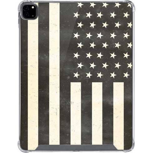 Black & White USA Flag iPad Pro 12.9in (2020) Clear Case