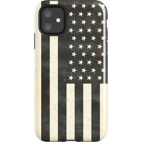Black & White USA Flag iPhone 11 Impact Case