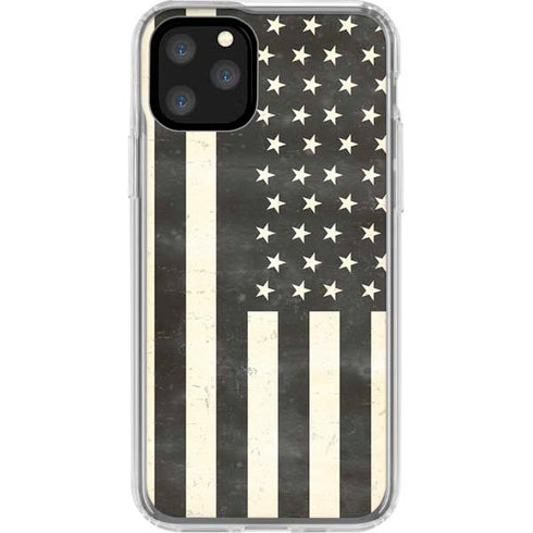 Black & White USA Flag iPhone 11 Pro Clear Case
