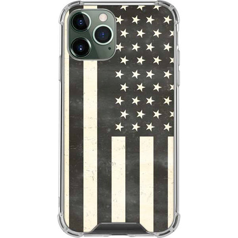 Black & White USA Flag iPhone 11 Pro Max Clear Case