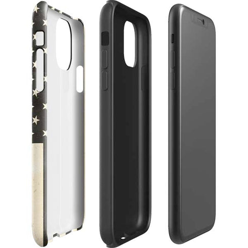 Black & White USA Flag iPhone 11 Pro Max Impact Case