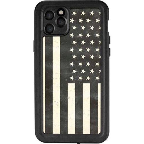 Black & White USA Flag iPhone 11 Pro Max Waterproof Case