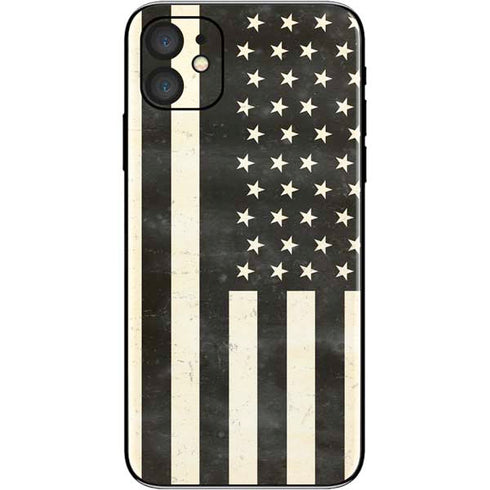 Black & White USA Flag iPhone 11 Skin