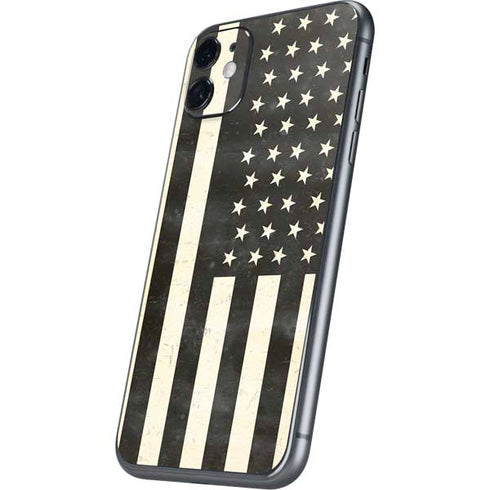 Black & White USA Flag iPhone 11 Skin