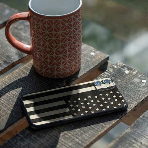 Black & White USA Flag iPhone 11 Skin
