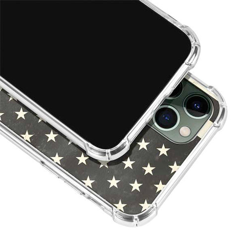 Black & White USA Flag iPhone 12 Pro Clear Case