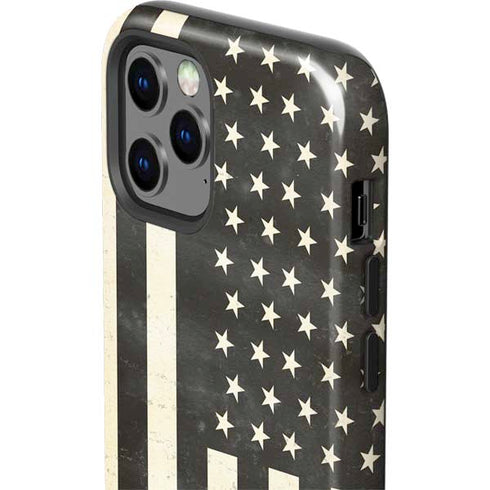 Black & White USA Flag iPhone 12 Pro Impact Case