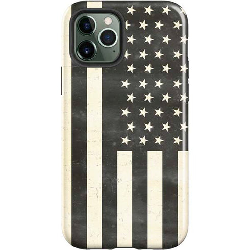 Black & White USA Flag iPhone 12 Pro Max Impact Case