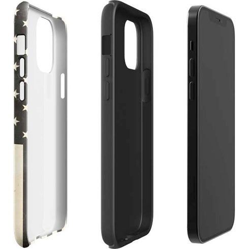 Black & White USA Flag iPhone 12 Pro Max Impact Case