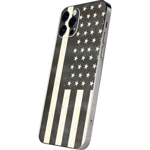 Black & White USA Flag iPhone 12 Pro Max Skin