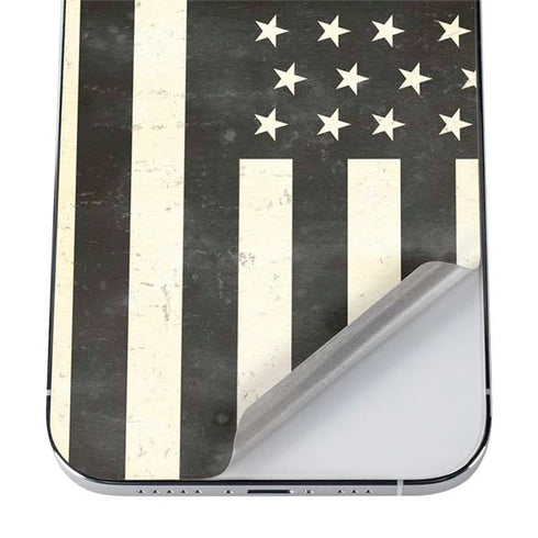 Black & White USA Flag iPhone 12 Pro Max Skin