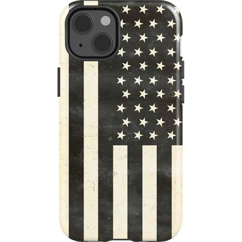 Black & White USA Flag iPhone 13 Impact Case