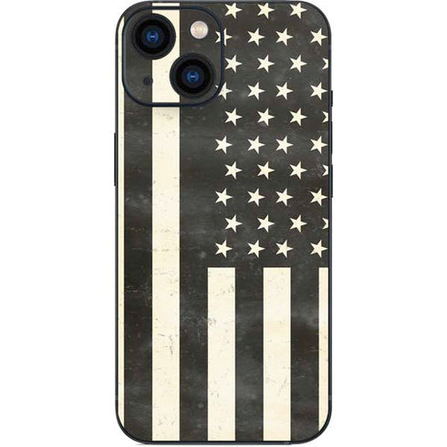 Black & White USA Flag iPhone 13 Mini Skin