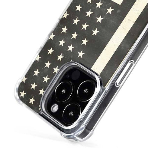 Black & White USA Flag iPhone 13 Pro MagSafe Case