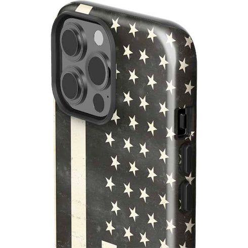 Black & White USA Flag iPhone 13 Pro Max Impact Case