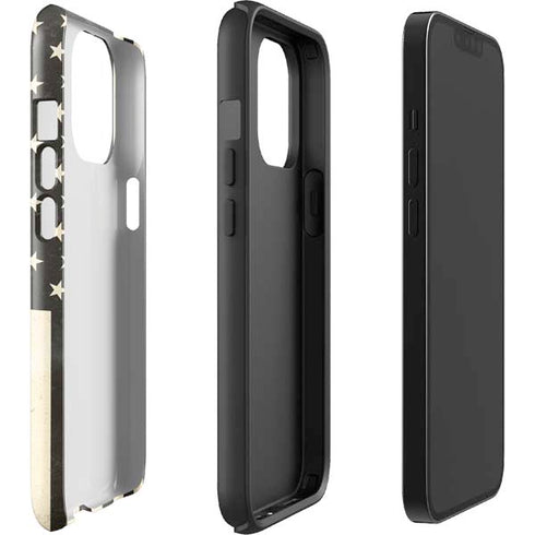 Black & White USA Flag iPhone 13 Pro Max Impact Case